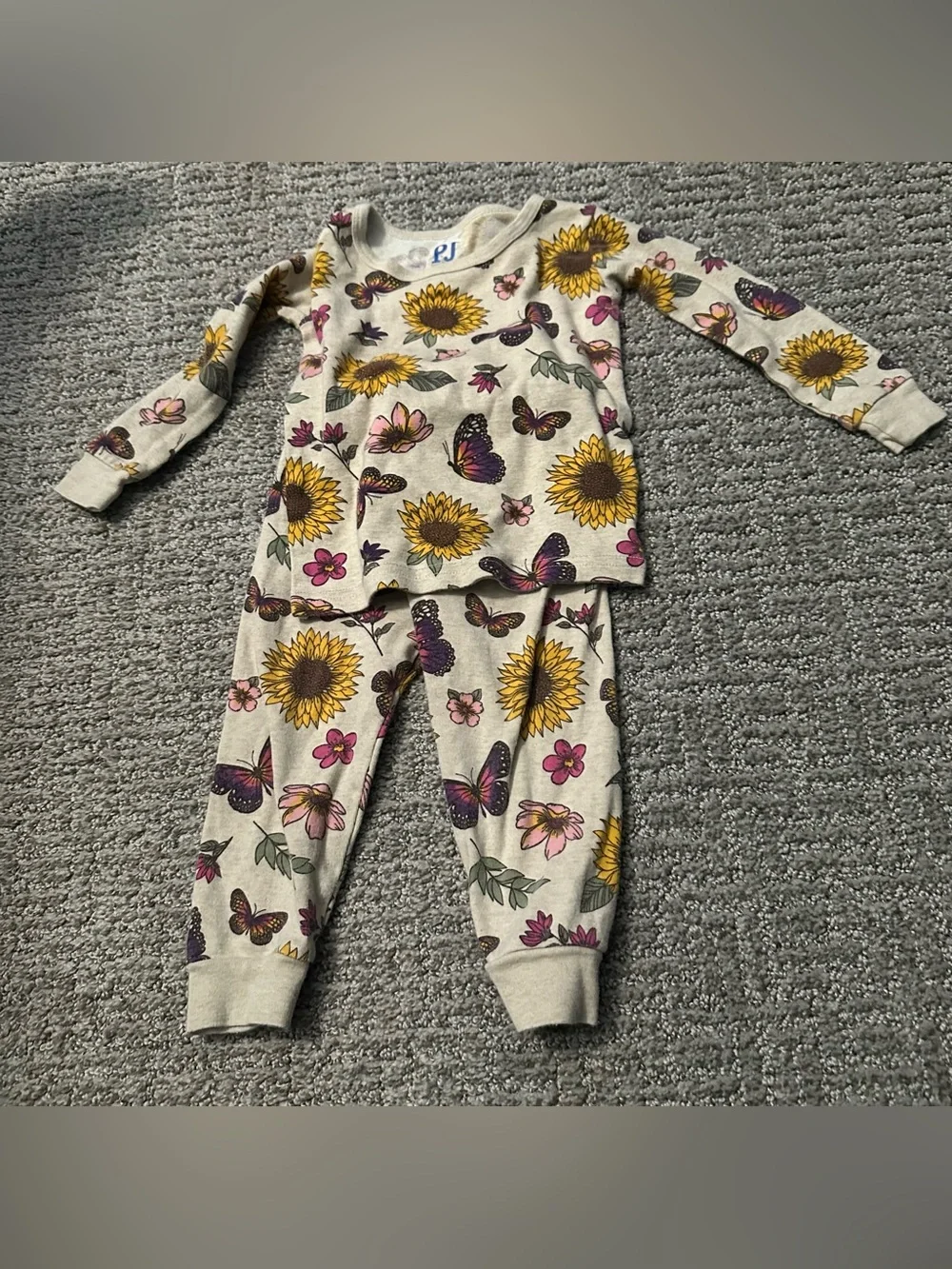 Kids Sunflower & Butterfly Pajama Set
